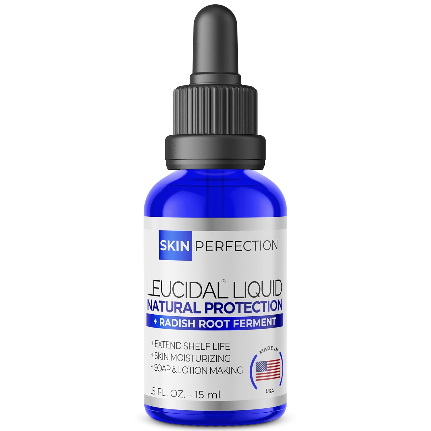 Skin Perfection Leucidal® Liquid Radish Root Natural Alternative to Synthetic Preservatives for Hyaluronic Acid Serums, DIY Lotion Making, Skin Care, Cosmetics, Beauty Lines (0.5 ounces)