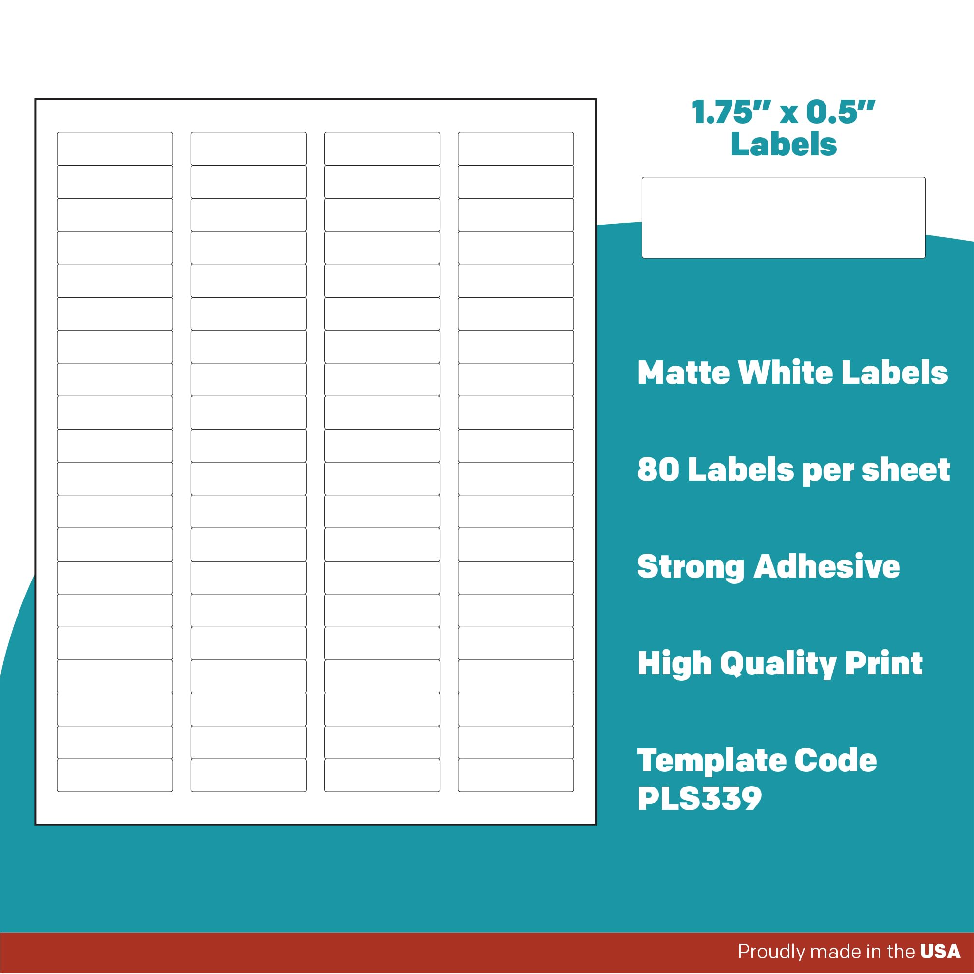 Premium Label Supply White Sticker Return Address Labels – 1.75" x 0.5" – 2000 Total Labels