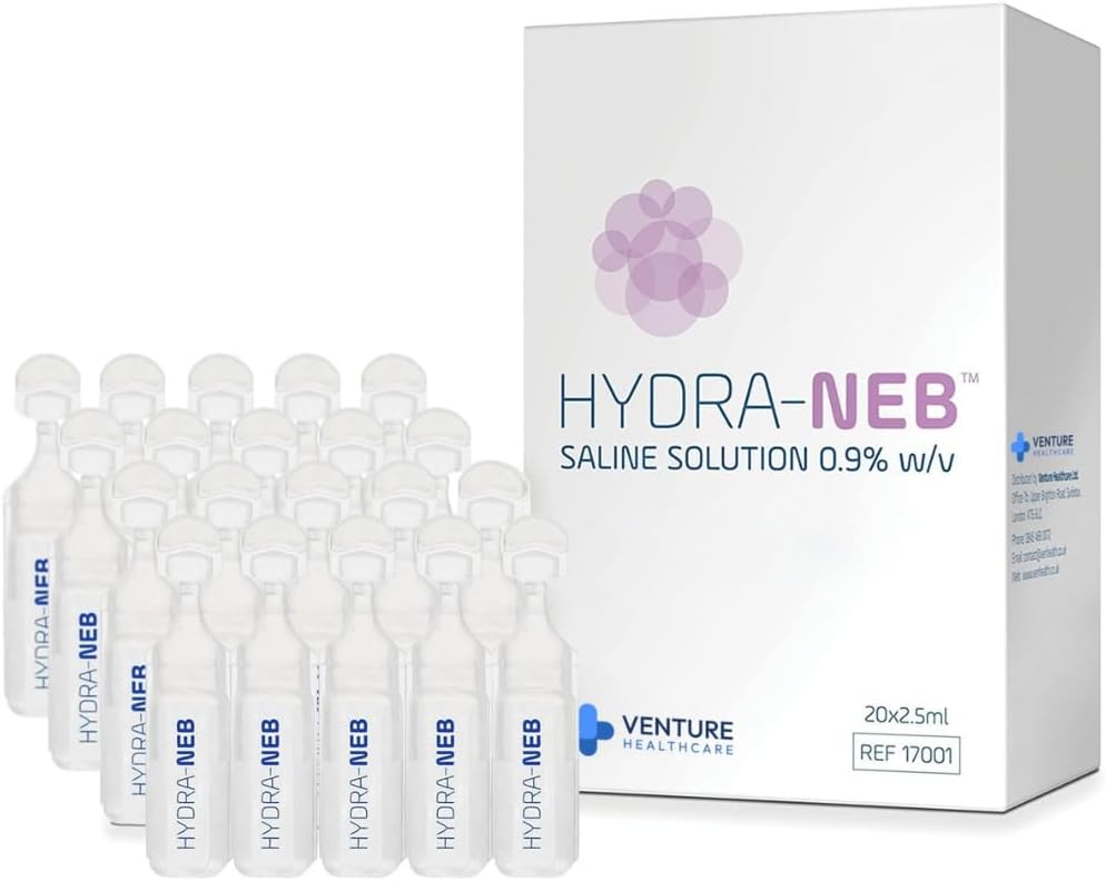0.9% Saline Solution for Nasal Irrigation & Moisturizing of The Airways - Sodium Chloride Nose Cleanse Adults and All Ages (50 ml)