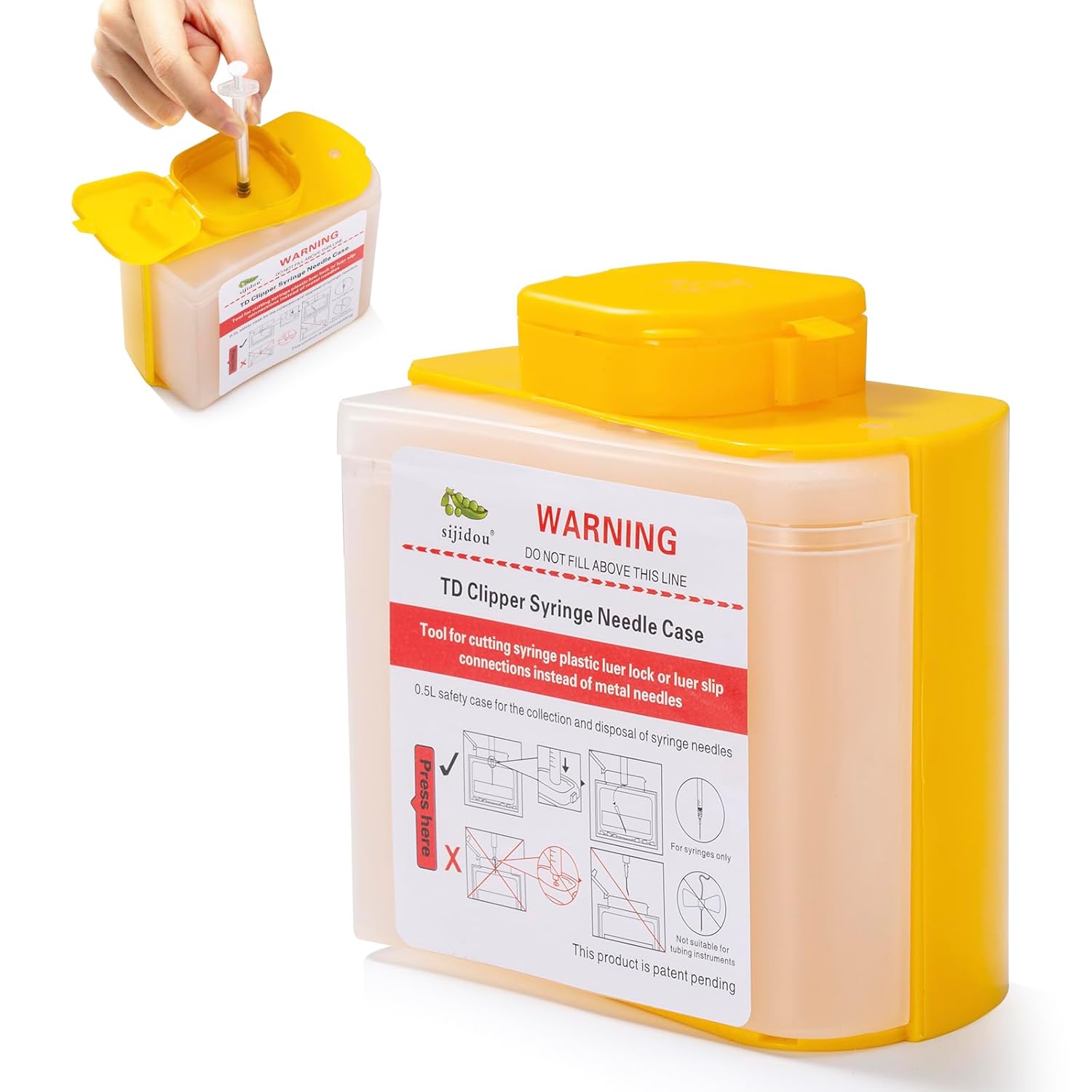 Sijidou Needle Clipper for Syringe and Sharps Disposal Container, Fits for Home and Travel,Compatible with Insuline Syringes, Function for Destruction for Syringe Needles, Cutting The Syringe (NC-01)
