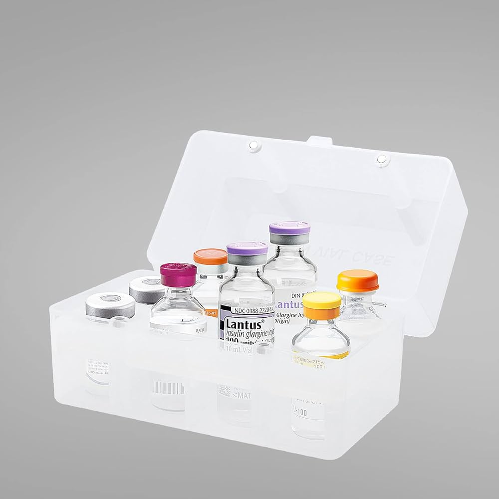 8 Slots Insulin Vial Holder for Fridge | Peptide Vial Holder for 5ml, 10ml, 20ml, 30ml Vials | Peptide Vial Storage Holder with Clear Viewing Holes