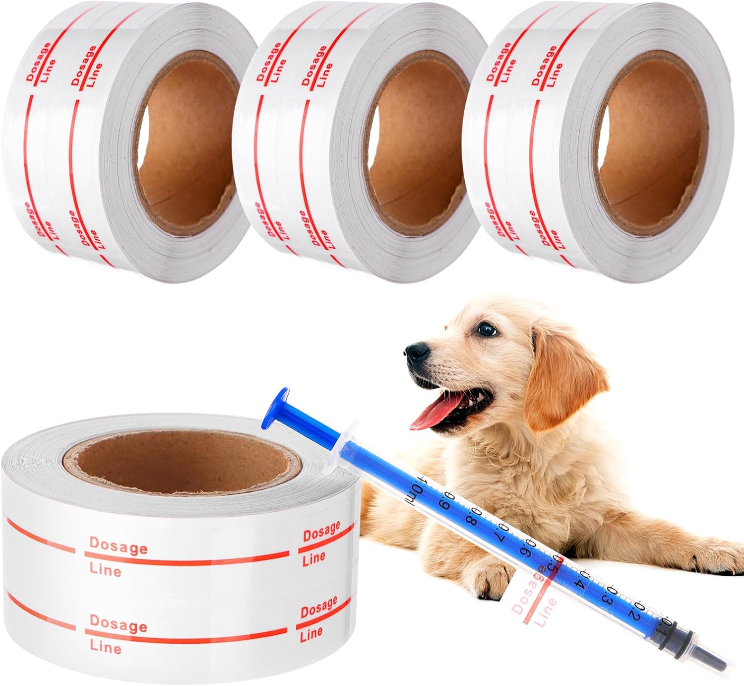 2000 Clear Syringe Labels - Dosage Marking Stickers for Medication & Veterinary Use